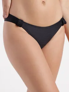 Calcinha de Biquíni Tanga Acetinado Feminina PRETO 44