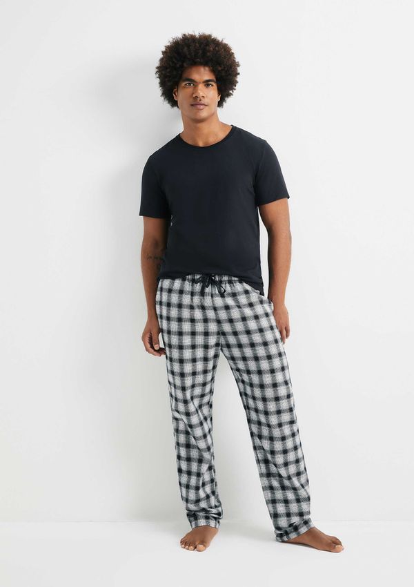 Pijama Longo Masculino Estampado - Preto XXG