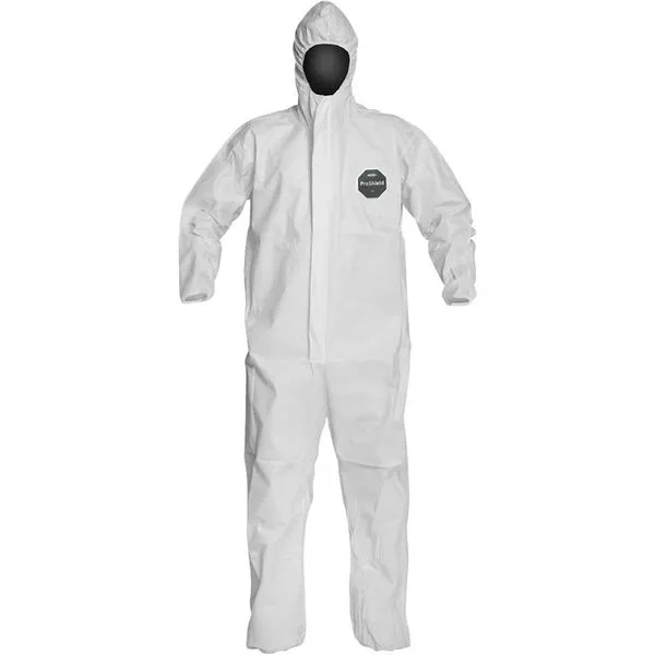 Macacão com capuz para proteção química M branco ProShield 50 - DUPONT