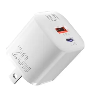 Carregador De Viagem Essager 20W 2 Em 1 USB/USB-C Branco (MP)