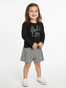 Conjunto Longo Estampada Infantil Para Menina- PRETO 3