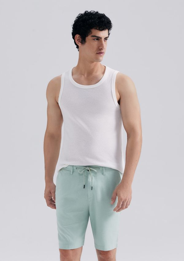 Bermuda Básica Masculina Chino Em Linho - Verde 042