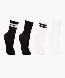 kit de 4 pares de meias cano médio multicor 26-29