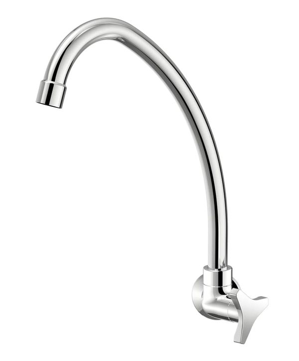 Torneira para Cozinha Parede 1/4V Bica Média Cromado Gyro 1169