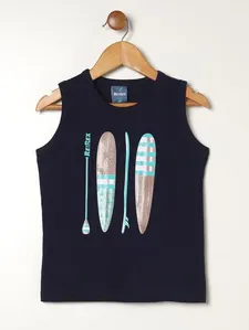 Camiseta Regata Estampada Infantil Para Menino- MARINHO 3
