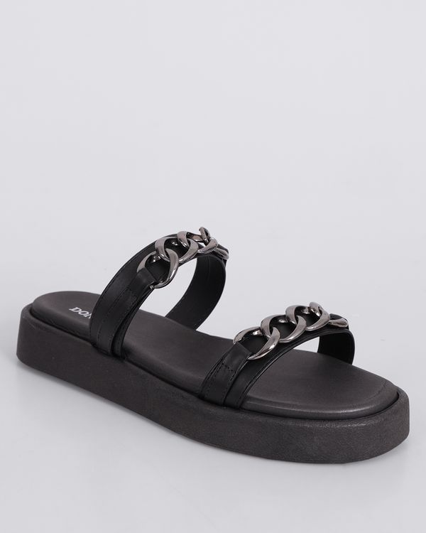 Sandália Feminina Flatform Donatta Detalhe Trançado Preta 35