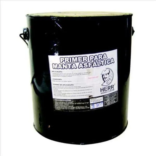 Primer para Manta Asfáltica Galão 3kg Proteção de Madeiras Rendimento 400-500g-m2 Base de Solvente Herr Primer para Manta Asfáltica Galão 3kg Proteção de Madeiras Rendimento 400-500g-m2 Herr