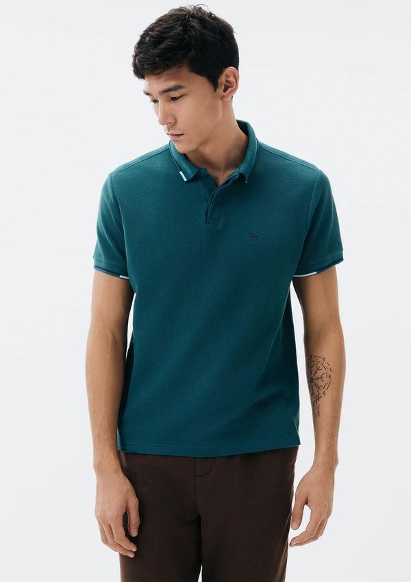 Camisa Polo Masculina Manga Curta Com Bordado - Verde G