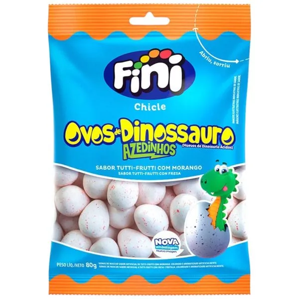 Bala Chicle Fini Ovo de Dinossauro 80g
