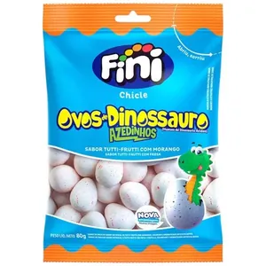 Bala Chicle Fini Ovo de Dinossauro 80g