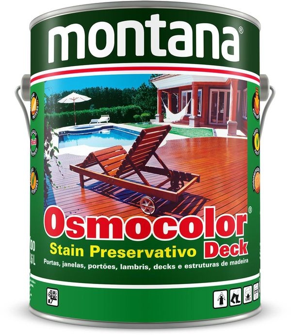 Stain / Verniz Osmocolor Antiderrapante Montana Castanho Acetinado 3,6L