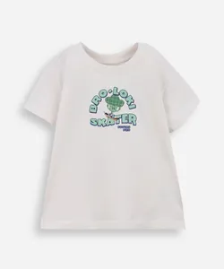 camiseta infantil de algodão brócolis bege 2