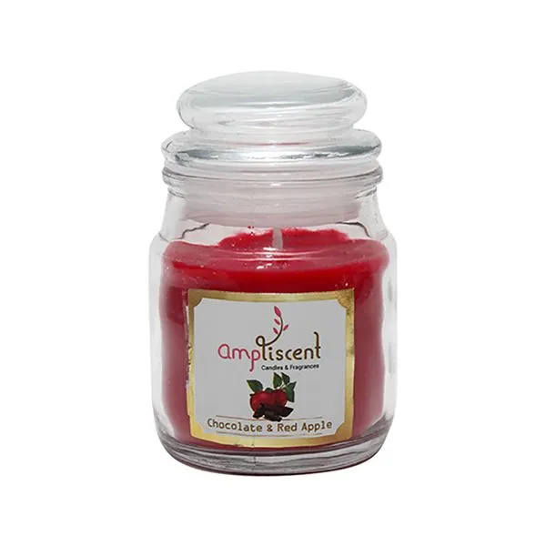Vela Aromática Chocolate E Red Apple Com Pote de Vidro 128g 372 - Ampliscent