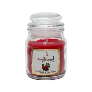 Vela Aromática Chocolate E Red Apple Com Pote de Vidro 128g 372 - Ampliscent