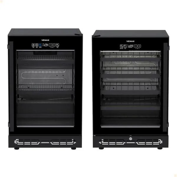 Conjunto Cervejeira e Adega Touch Top Light-In 100L Preto Fosco 220V de Embutir Venax Conjunto Cervejeira e Adega Touch Top Light-In 100L Preto Fosco 220V Venax