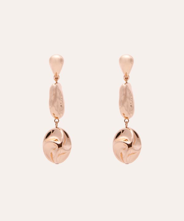 brinco alongado orgânico dourado UNICO