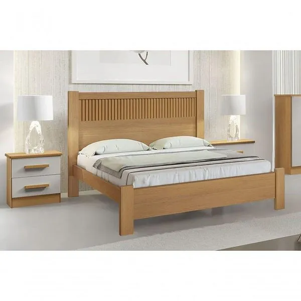Cama Casal Moderna Ripada - Primícia Plus - Móveis D'doro