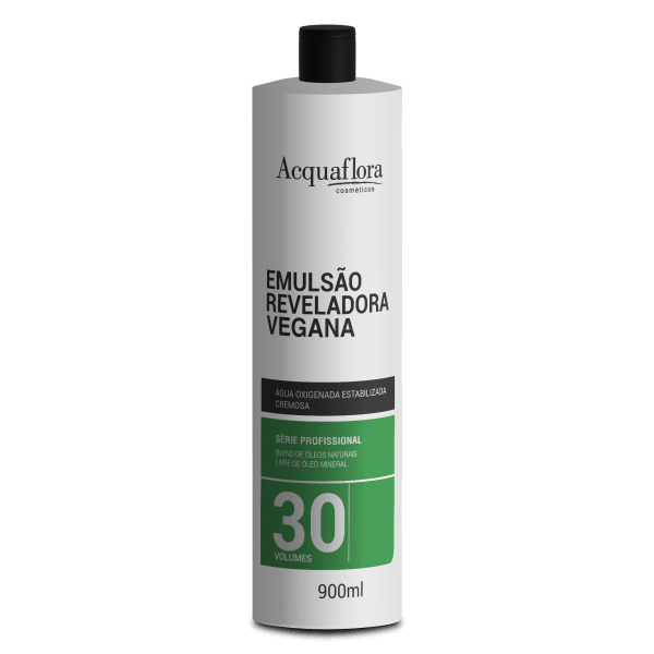 Água Oxigenada Reveladora Acquaflora Vegana 30vol 900ml Emulsão Reveladora Acquaflora Vegana 30vol 900ml