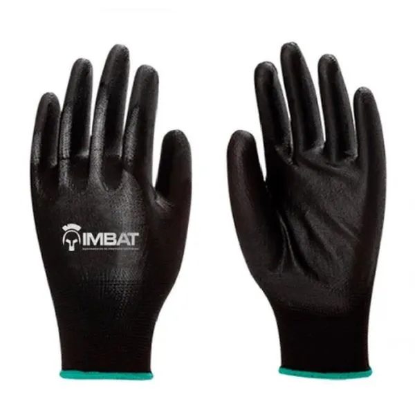 Luva De Poliéster C/ Pu Preto - Imbat P