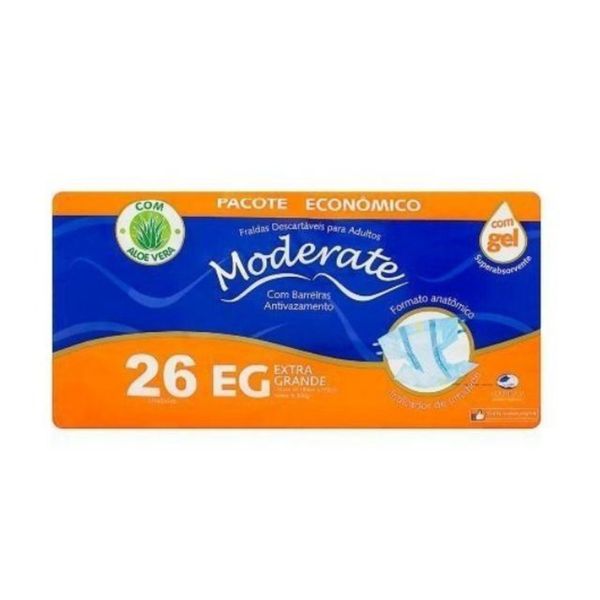Kit 4 Fraldas Geriatrica Moderate Econômico (Eg) 26 Unidades cada