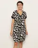 Vestido Feminino Curto Berry & Co. Viscose Estampa Preto GG