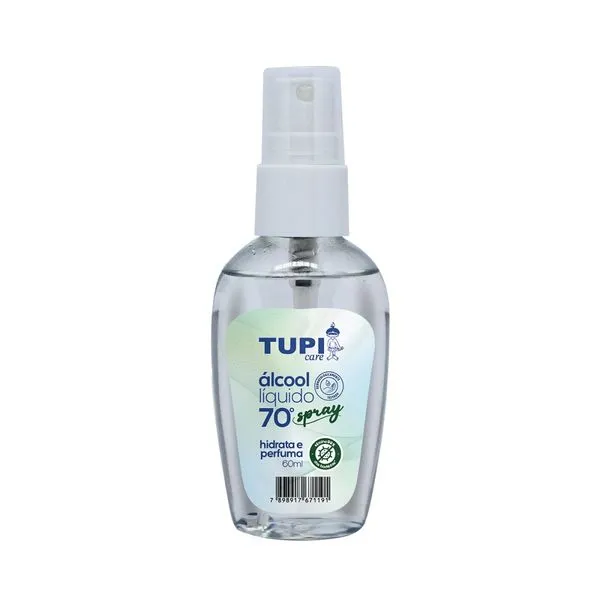 Álcool Líquido Spray 70% Tupi Care Hidrata e Perfuma 60ml