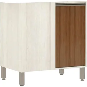 Balcão de Canto 95 cm 1 Porta Luciane Línea | Patina / Avela