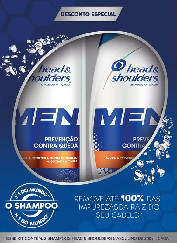 Kit Shampoo Head & Shoulders Men Prevenção Contra Queda 200ml 2 Unidades