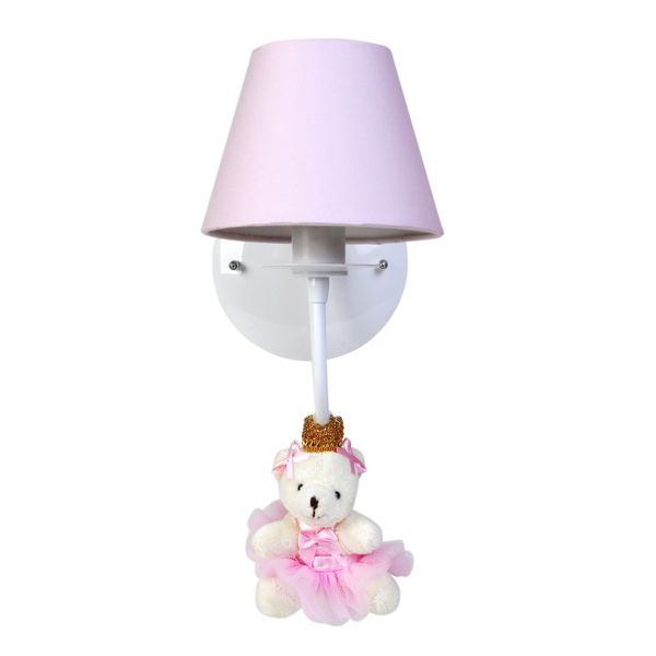 Arandela 1 Lâmpada Ursinha Princesa Rosa