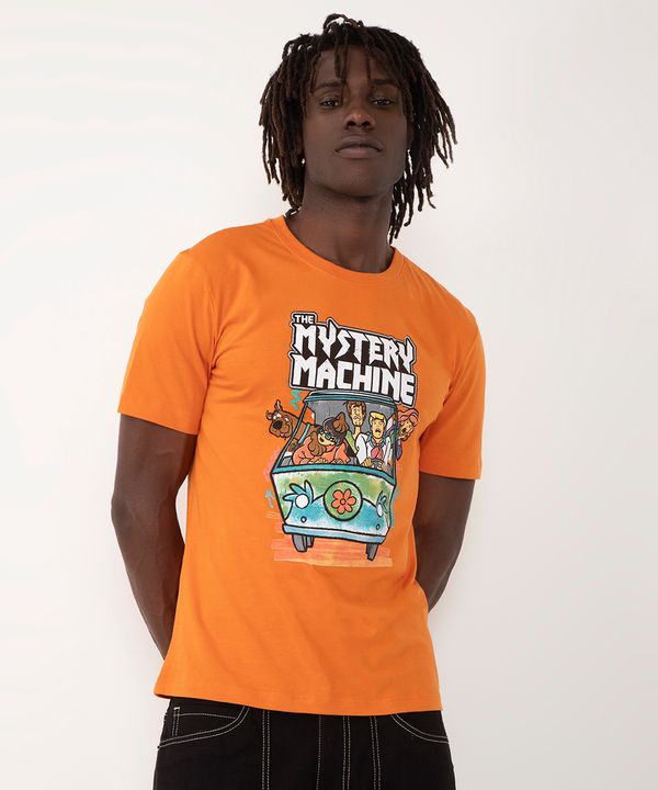 camiseta de algodão scooby doo kombi manga curta laranja M