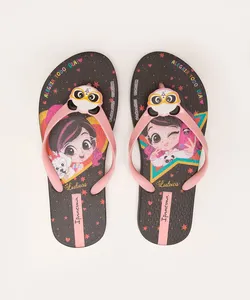 chinelo infantil luluca pandinha ipanema preto 31-32