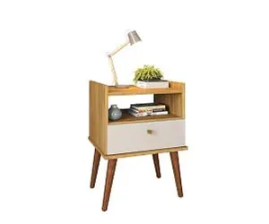 Mesa de Cabeceira Aroma Freijó Off White 64cm - Fiorello Móveis