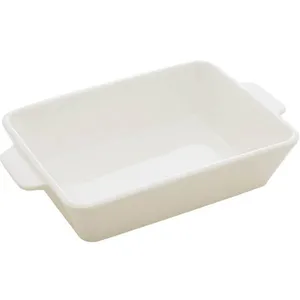 Travessa de Porcelana com Alça Branca 750ml Refratário Lyor Basic Pequeno Servir Mesa Posta