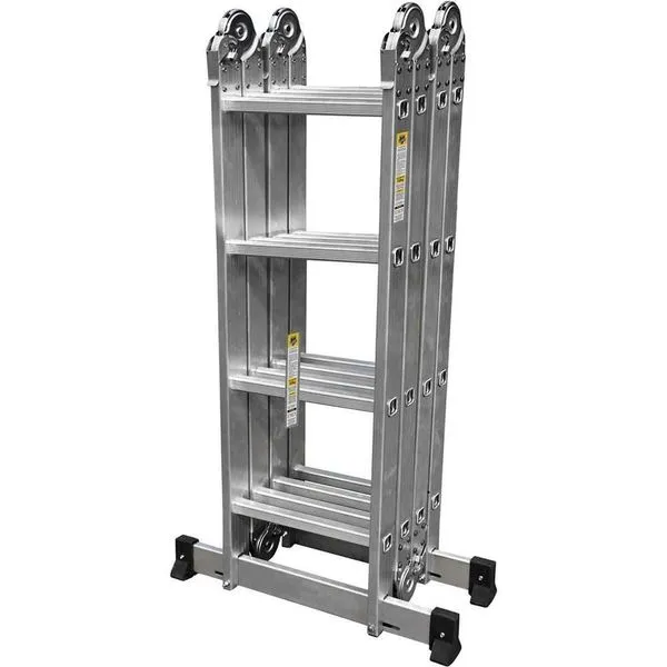 Escada Multifuncional Prime 16 Degraus Alumínio 4,12 M Leve Com Travamento Automático E Degraus