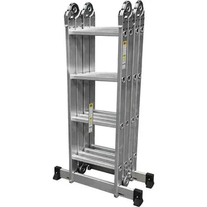 Escada Multifuncional Prime 16 Degraus Alumínio 4,12 M Leve Com Travamento Automático E Degraus