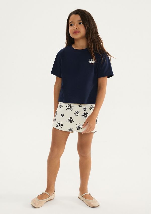 Conjunto Curto Infantil Menina Estampado - Azul 010