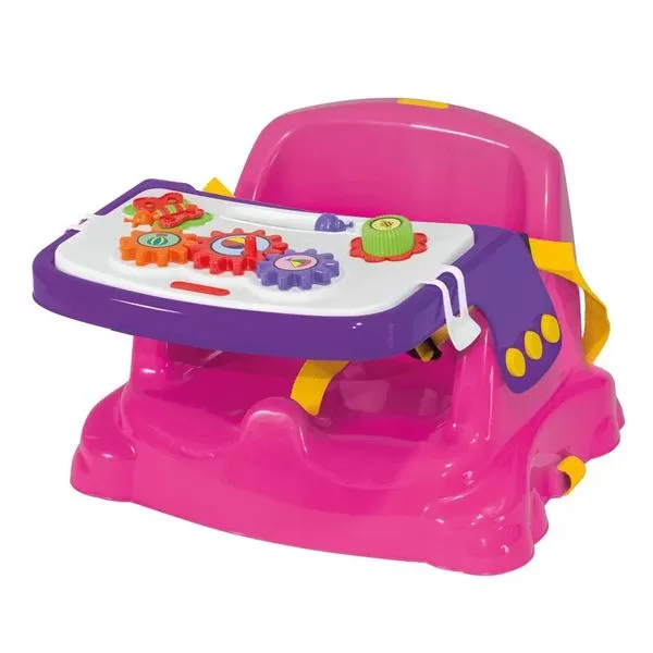 Cadeira para Bebe Alimentação Infantil Didática Poliplac Rosa