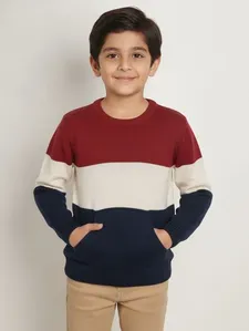 Blusão Tricot Listrado Infantil Para Menino - MARINHO/BEGE/BORDO 6