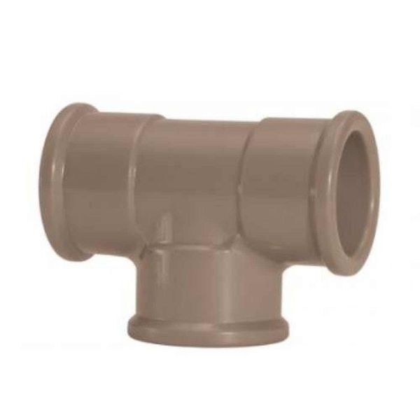 Tee Redução 50x40mm Soldável E Roscável - Plastubos - Adesivo Plástico Ou Extra Forte
