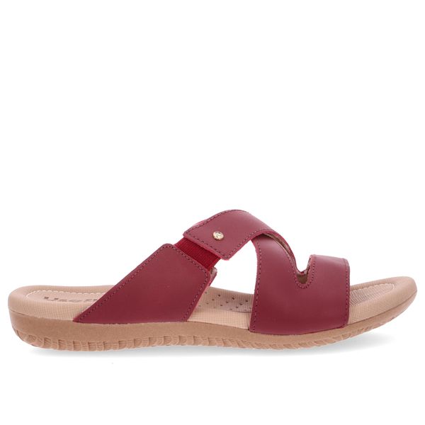 Tamanco Slide Couro Vermelho 33