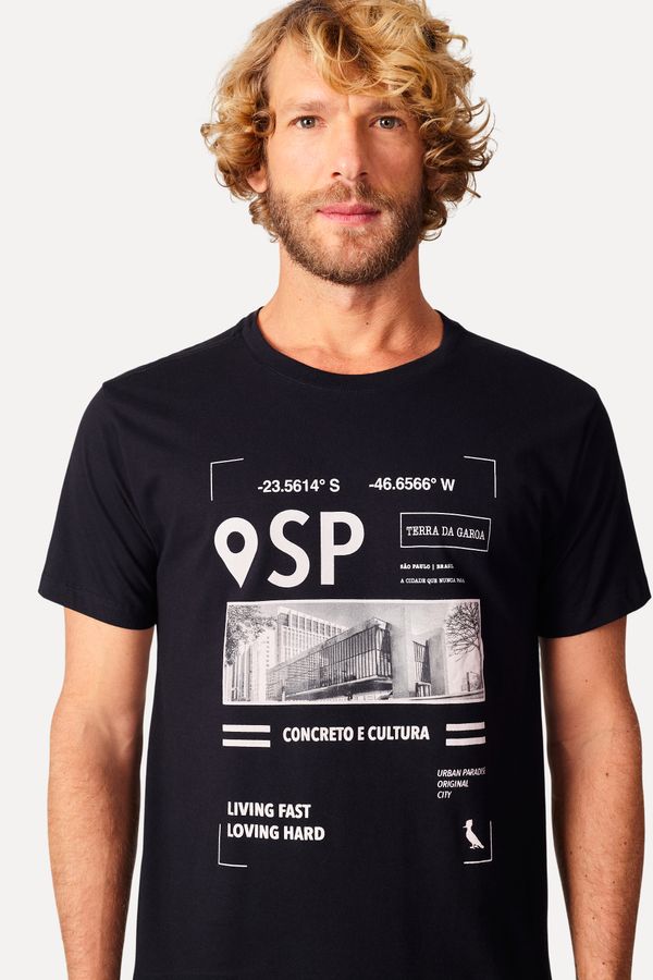 Camiseta Slim Estampada Capitais Sp Preto - M
