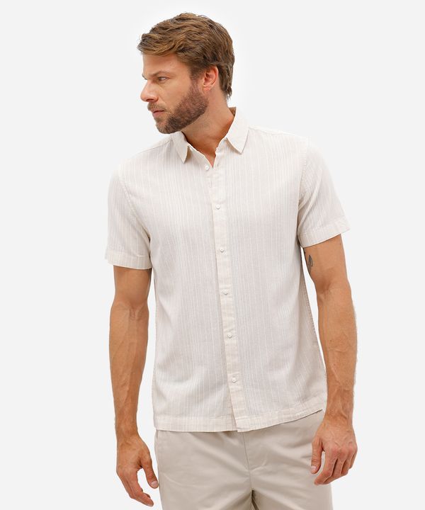 camisa masculina de algodão listrada off white G