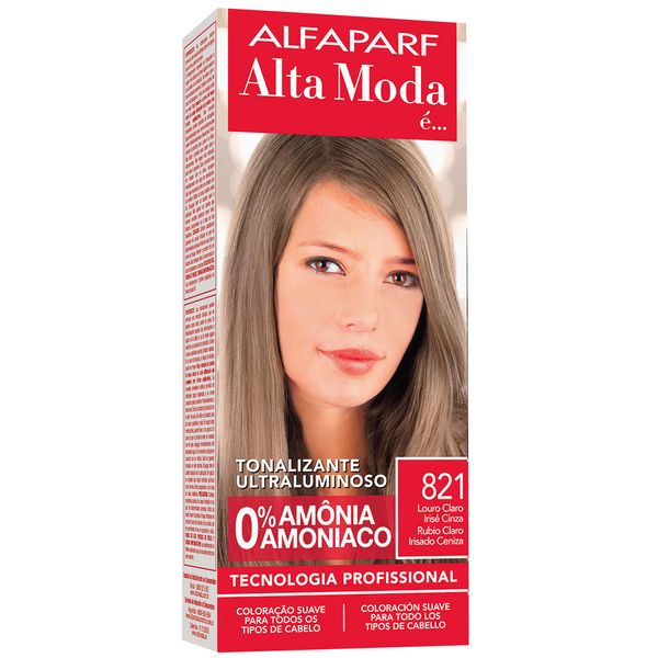 Tonalizante Alta Moda Louro Claro Irisé Cinza 8.21 150g