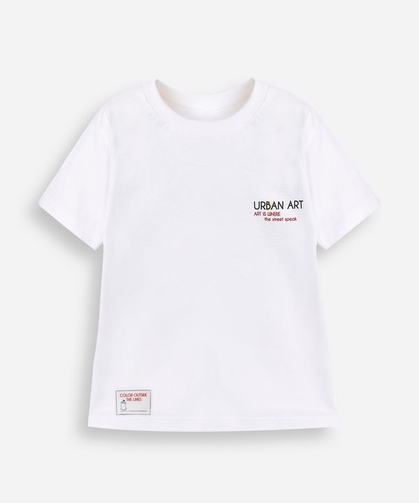 camiseta infantil manga curta estampa urban art off white 10