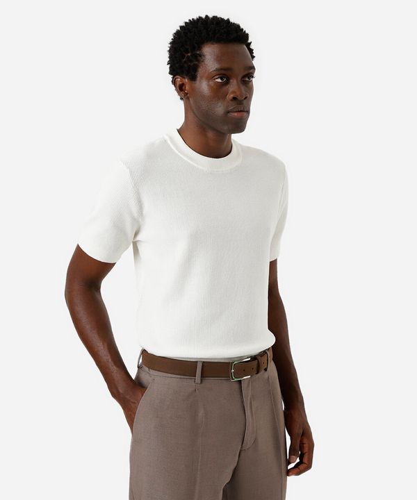 camiseta de tricot manga curta - off white P