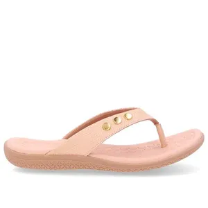 Chinelo Rasteiro Couro Laranja Claro 40