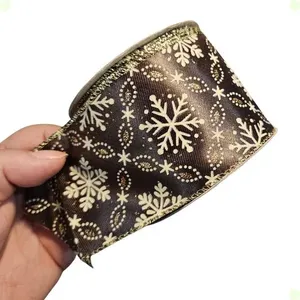 Fita Decorativa 01574 para Decoração de Ambientes com Arame Marrom Tok da Casa Fita Decorativa 01574 6,3 cm X 9,15 m com Arame Marrom Tok da Casa