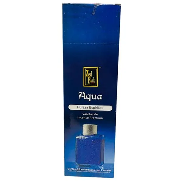 Incenso De Aqua Para Pureza Espiritual Zed Black Caixa Com 25 Pacotes (MP)