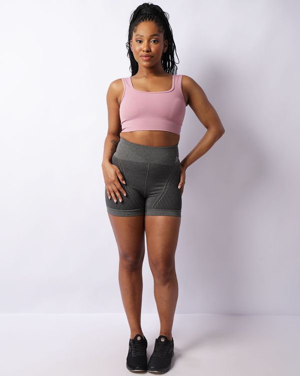 Short Fitness Feminino Texturizado Cinza P