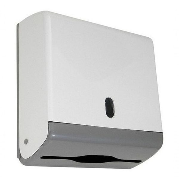 Dispenser para Papel Toalha Interfolha Toalheiro Junior 2 Ou 3 Dobras para 600 Folhas em Plástico ABS Branco Higipack Dispenser para Papel Toalha Interfolha Toalheiro Junior 2 Ou 3 Dobras com Visor Branco Higipack
